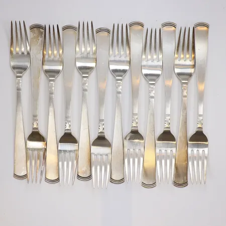 12st Matgafflar modell Rosenholm längd 18cm silver 830/1000 Vikt: 448,4 g