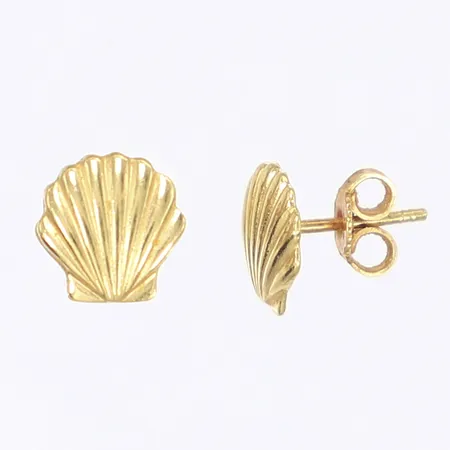 Ett par örhängen snäckskal, Ø8mm, 18K Vikt: 1,4 g