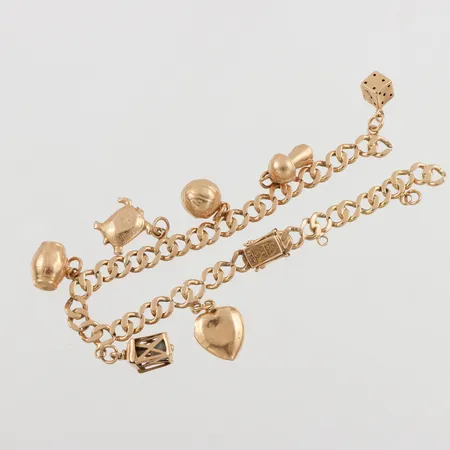 Armband pansar med berlocker, defekt, 18K, 21,0g Vikt: 21 g