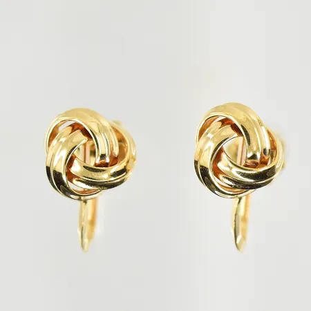 Ett par örhängen, Ø8 mm, skruvlås, 18K. Vikt: 2,6 g