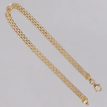 Armband X-länk, längd 19cm, bredd 4mm, 18K  Vikt: 3,7 g