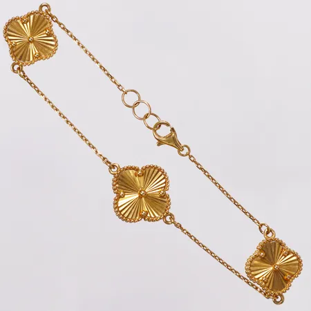 Armband fyrklöver, ca 19-19,8cm, bredd 1-16mm, OBS! Ej märkesdesign, 21K  Vikt: 8,5 g