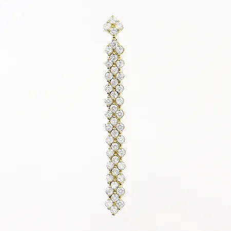 Enstaka örhänge, vita stenar, 40mm, 18K, bruttovikt: 2,1gram Vikt: 2,1 g