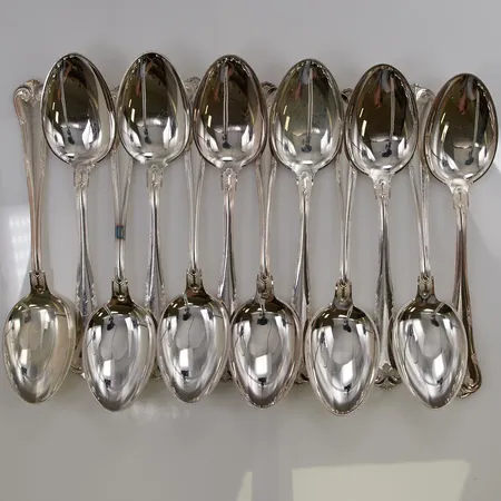 12 Matskedar, 18cm, Cohr Danmark, 830/1000 Silver 498,3g.