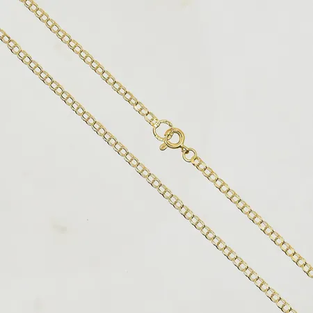 Collier Bismarck, rak modell, längd 45½ cm, bredd 2 mm, 18K. Vikt: 3,2 g