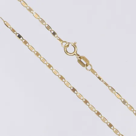 Halskedja längd 43cm bredd 1mm 18K Vikt: 1,6 g