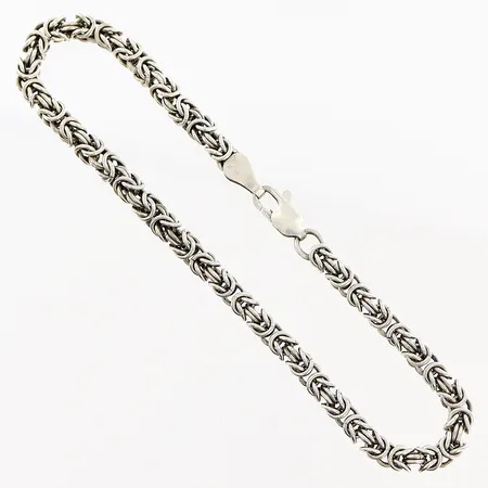 Armband kejsarmodell 21cm, bredd 4mm, silver 925/1000. Vikt: 12,4 g