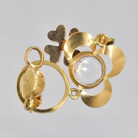 Diverse guld, defekter, stenar, 18K Vikt: 2 g