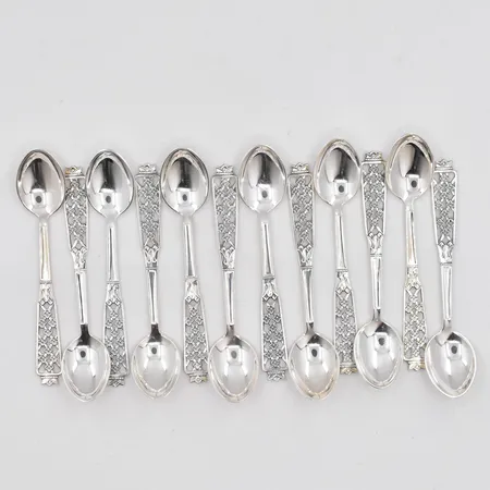 12 moccaskedar, 10,5cm, modell Prinsess, Ceson, schatull, 830/1000 silver Vikt: 114,1 g