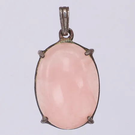 Hänge rosenkvarts 36mm år 1977, 830/1000 silver Vikt: 6,4 g