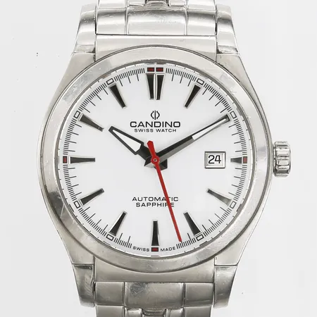 Herrur Candino, stål, automatisk, Ø 41mm, ref-nr: C4442/1, kaliber 2824-2, glasbaksida, stålband