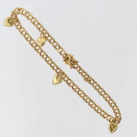 Armband Bismarck med berlocker, 18cm, plats för 1 ytterligare berlock, 18K Vikt: 5,9 g