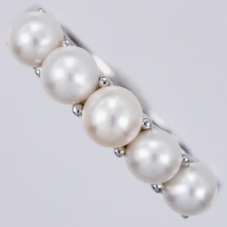 Ring SIF Jakobs med odlade pärlor stl: 16½ bredd: ca 2-4mm, 925/1000 silver Vikt: 3,2 g