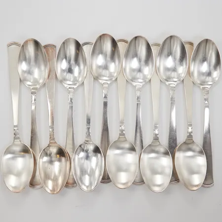 12 bordsskedar Rosenholm 182mm, putsrepor, GAB, silver 830/1000  Vikt: 485,9 g