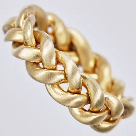 Ring JK stl: 17, bredd ca 6mm, JK förgyllt 925/1000 silver Vikt: 4,9 g