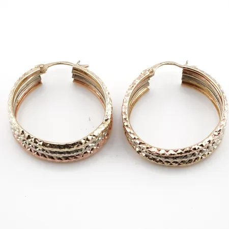 Örhängen, Ø25mm, bredd 8mm, 14k Vikt: 5,2 g