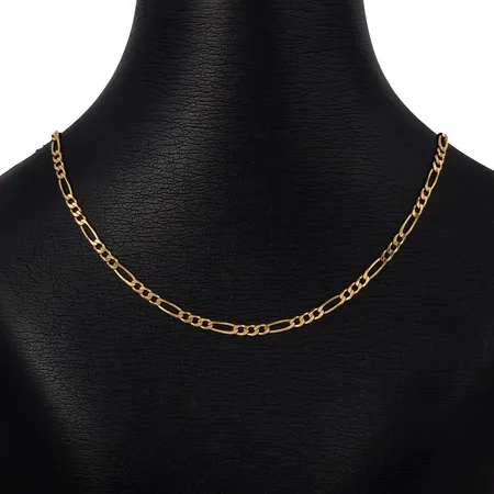 Halskedja Figaro, 18K guld, Balestra Italien, Svedbom & Co AB (KFS), svensk kontrollstämpel, längd 51,0 cm, bredd 3 mm, fint skick Vikt: 9 g