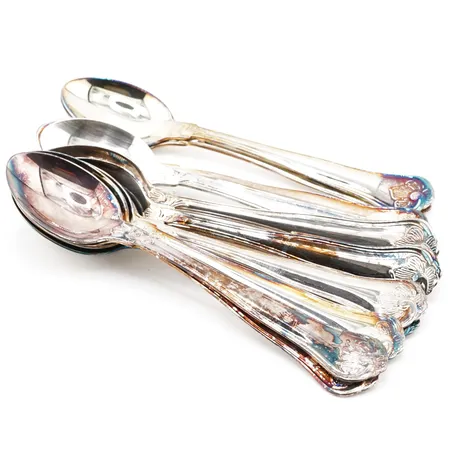 Kaffeskedar, 12 st, silver, Saschsisk, 12cm Vikt: 191,4 g