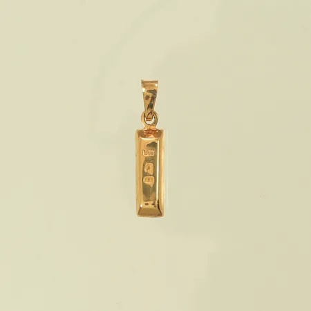 Hänge guldtacka 25x5mm inklusive hängöglan repig 18K  Vikt: 3 g