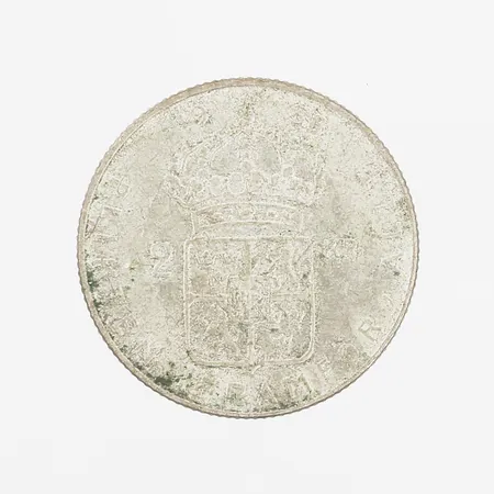 Mynt 2 Kronor Gustaf VI Adolf Sveriges Konung 1958, 40% silver, silver 999/1000, bruttovikt: 14,0gr Vikt: 14 g