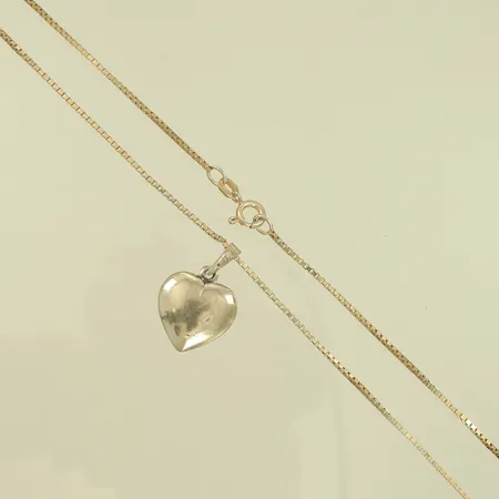 Hänge hjärta halskedja venezia 38cm defekt bucklig Silver 835-925/1000 Vikt: 4,2 g