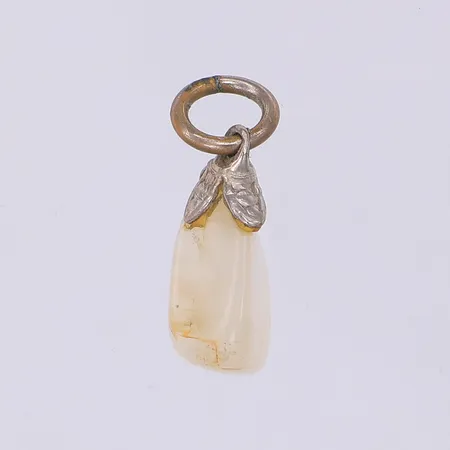 Hänge vit kvarts 18mm, metall