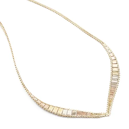 Collier, 40,5cm, bredd 2,5mm- 7mm, 14k Vikt: 7,8 g