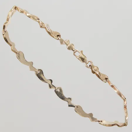 Armband mönsterdekor 19cm, bredd 12-4,5mm, 14K Vikt: 3,5 g