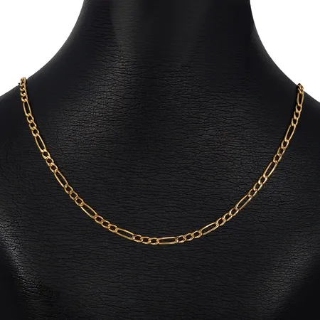 Halskedja Figaro, 18K guld, Guldfynd (GHA), massiv modell, längd 52,5 cm, bredd 3 mm, fint skick Vikt: 8,8 g