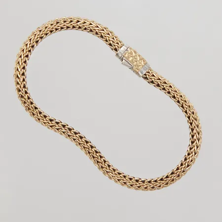 Armband John Hardy 18cm, bredd 5mm, flätad och vändbar design, sterling silver/18K. bruttovikt: 15,7g Vikt: 0 g