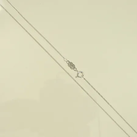 Halskedja pansar 43,5cm bredd 1,0mm vitguld 18K Vikt: 2 g