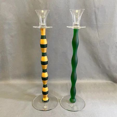 Ljusstakar Celeste, Anne Nilsson Orrefors, höjd ca 41,5cm, olika färg kombinationer, en med mikronagg.  Skickas med postpaket.