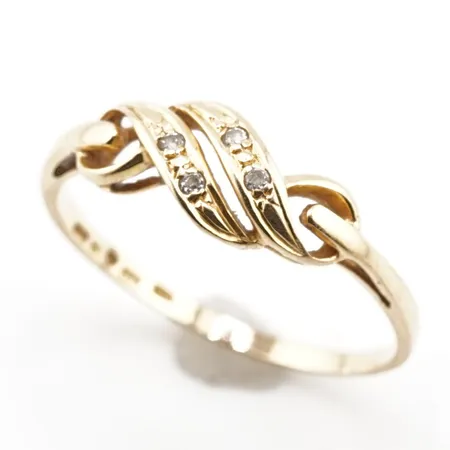 Ring, stl 19½(61), bredd 6mm, 18k Vikt: 2 g