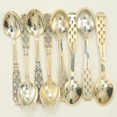 Åtta moccaskedar modell Princess 10,5cm, CEASON Silver 830/1000 Vikt: 84,7 g