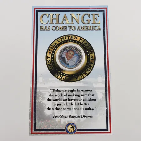 Mynt, Amerikansk silverdollar, ½ Dollar, Barack Obama, Ø30,6mm, 900/1000 silver, certifikat från Mynthuset Sverige. Vikt: 12,5 g