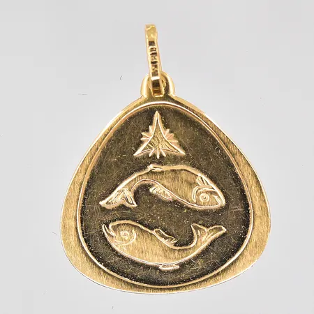 Hänge, stjärntecken Fiskarna, stl 25x20mm, 18K Vikt: 2 g