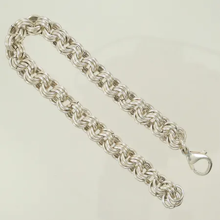 Armband, längd  21cm, bredd 7,5mm, silver 925/1000 Vikt: 30,7 g