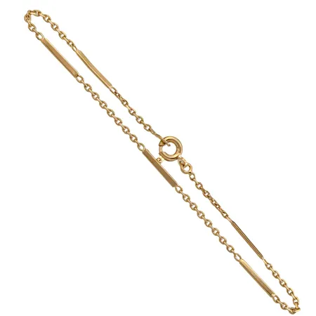 Armband, 18K guld, stämplad France, RL, svensk kontrollstämpel, längd 17,5 cm, bredd 1,3 mm, en stav lite ojämn, för övrigt i fint skick Vikt: 1,7 g