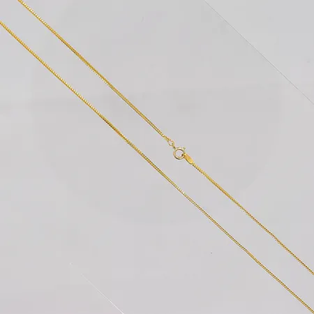 Kedja, 41cm, bredd ca 1,2mm, veck på kedjan, 21K Vikt: 2,2 g