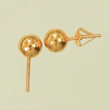 Ett par örhängen med kulor Ø6mm saknar en snurrebuss 21K Vikt: 0,8 g