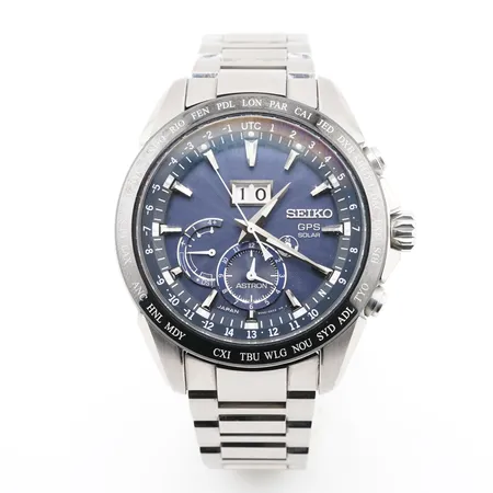 Herrur Seiko GPS Solar, ref 8X42-0AC0-3, ser 750536, quartz, kronograf, stållänk, innermått ca 20cm, inga tillbehör