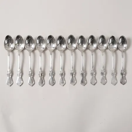 12st Kaffeskedar modell Olga, längd 116mm, silver 830/1000 i originaletui  Vikt: 153,9 g