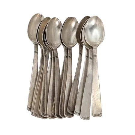 Kaffeskedar, silver, 14 stycken, modell Rosenholm, längd 12 cm, bruksmärken Vikt: 224 g