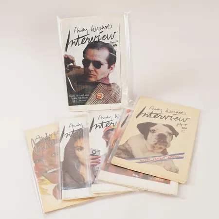 Sex, tidningsmagasin, Andy Warhols Interview, från 1974, februari, april, maj, juni, juli, augusti, med skyddsplast.