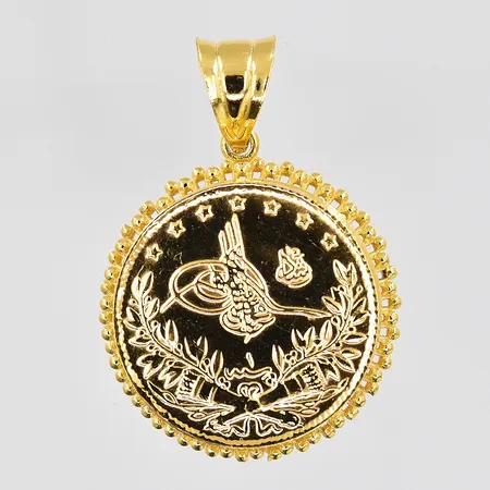 Hänge, myntliknande, Ø 20,5mm, 14K Vikt: 5,5 g