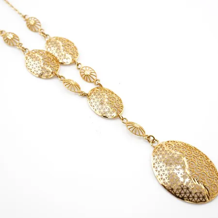 Collier, 45cm, bredd 1,5mm-20mm, 21k Vikt: 6,2 g