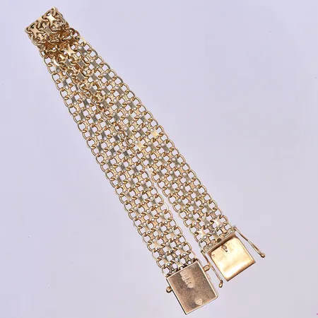 Armband X-länk, längd 19,5 cm, bredd 12 mm, 18K. Vikt: 20,9 g