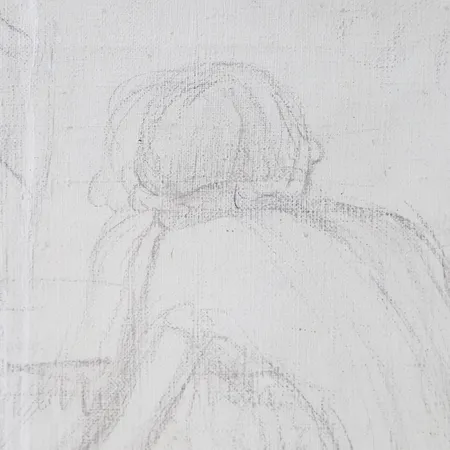 Tavla, Venny Soldan-Brofeldt, ej signerad, skiss, blyerts på duk på spännram, ej ramad, ca 33x 41cm, sedvanligt ytslitage,  Äkthetsintyg medföljer, Stockholm 2007.