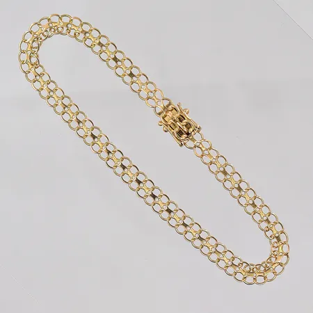 Armband X-länk, 20cm, bredd ca 5,5mm, 18K Vikt: 5,9 g