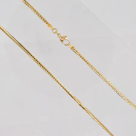 Kedja manglad Pansar, 43,5cm, bredd ca 2,5mm, flertal veck finns, 18K Vikt: 10 g